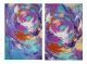 Set of 2 Colorful Bright Abstract Canvas Print