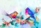 Colorful Bird and Spring Flower Canvas Print