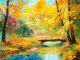 Colorful Autumn Forest, Beautiful River Canvas Print