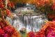 Beautiful Autumn And Waterfall In Deep Forest Canvas Print