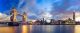 Panorama Of Tower Bridge At Sunset In London, Uk Canvas Print