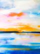 Beautiful Sunset Above Sea with Light Reflected in Water Abstract Canvas Print