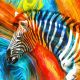 Modern Colorful Zebra Canvas Print