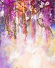 Spring purple flowers Wisteria with Bokeh Canvas Print