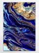 Blue Golden Waves Abstract Canvas Print